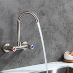 Round 2-Handle Bathroom Faucet Single Hole Wall Mounted Bathroom Faucet