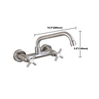 Round 2-Handle Bathroom Faucet Single Hole Wall Mounted Bathroom Faucet