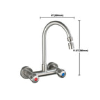 Round 2-Handle Bathroom Faucet Single Hole Wall Mounted Bathroom Faucet