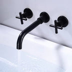 Modern 1- or 2-Handle Bathroom Sink Faucet Round Wall-Mounted Bathroom Faucet.