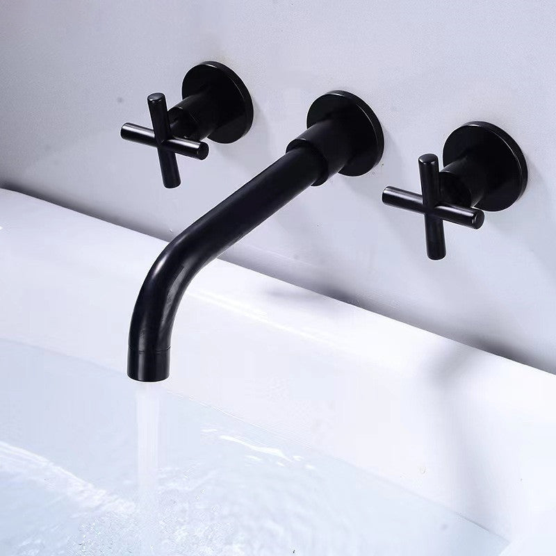 Modern 1- or 2-Handle Bathroom Sink Faucet Round Wall-Mounted Bathroom Faucet.