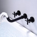 Modern 1- or 2-Handle Bathroom Sink Faucet Round Wall-Mounted Bathroom Faucet.