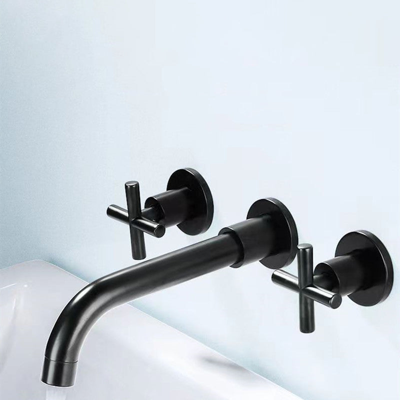 Modern 1- or 2-Handle Bathroom Sink Faucet Round Wall-Mounted Bathroom Faucet.