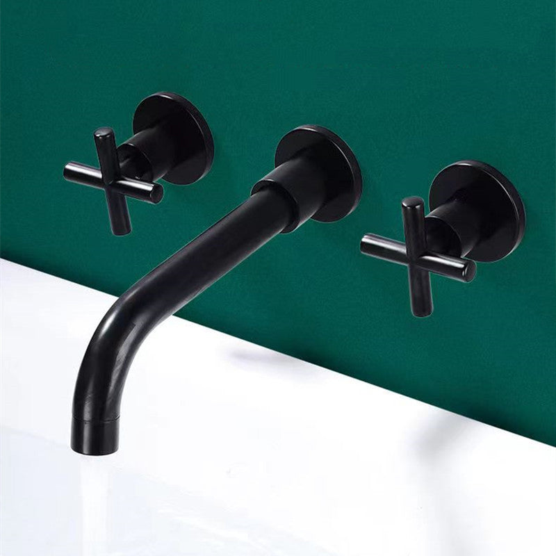 Modern 1- or 2-Handle Bathroom Sink Faucet Round Wall-Mounted Bathroom Faucet.