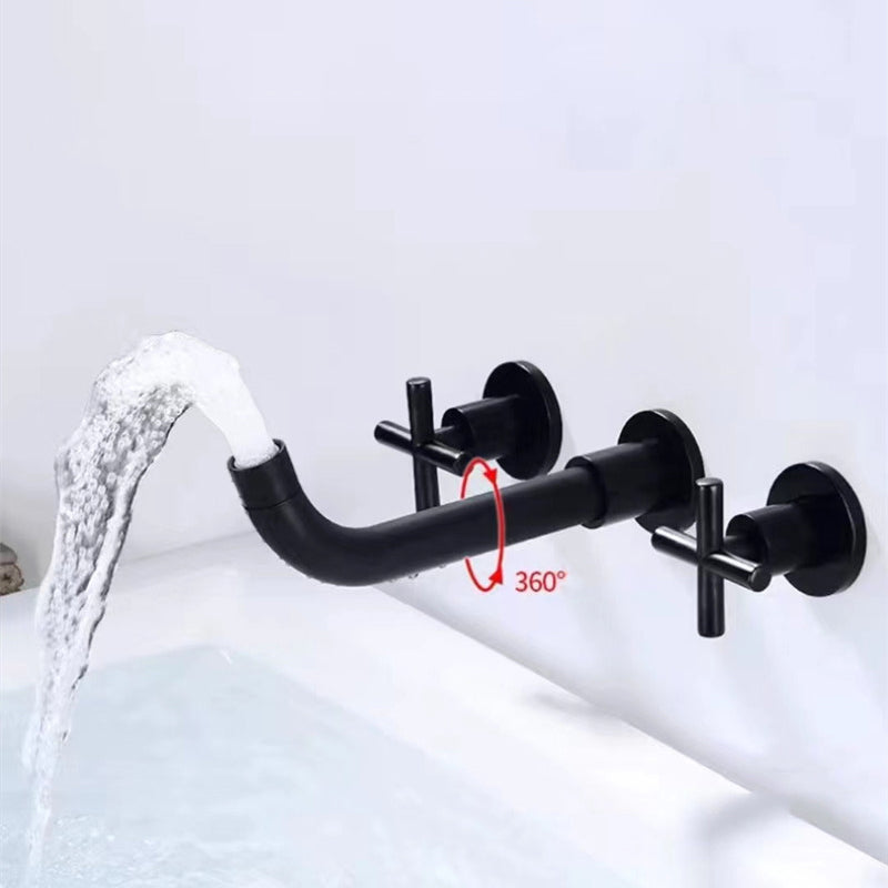 Modern 1- or 2-Handle Bathroom Sink Faucet Round Wall-Mounted Bathroom Faucet.