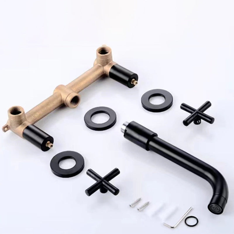 Modern 1- or 2-Handle Bathroom Sink Faucet Round Wall-Mounted Bathroom Faucet.
