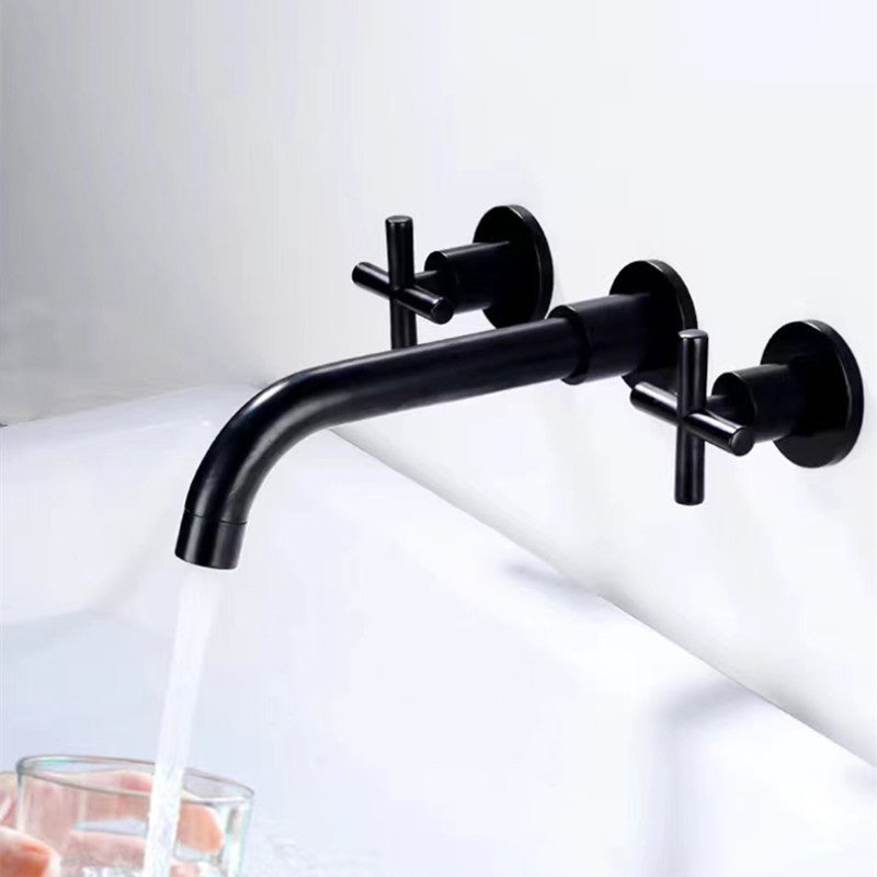 Modern 1- or 2-Handle Bathroom Sink Faucet Round Wall-Mounted Bathroom Faucet.