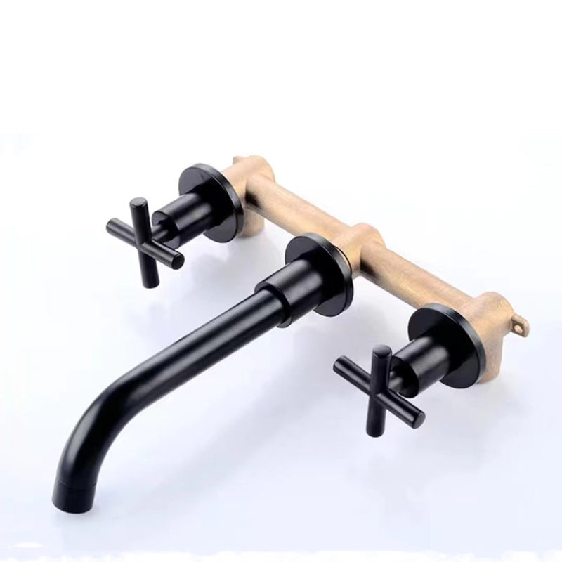 Modern 1- or 2-Handle Bathroom Sink Faucet Round Wall-Mounted Bathroom Faucet.