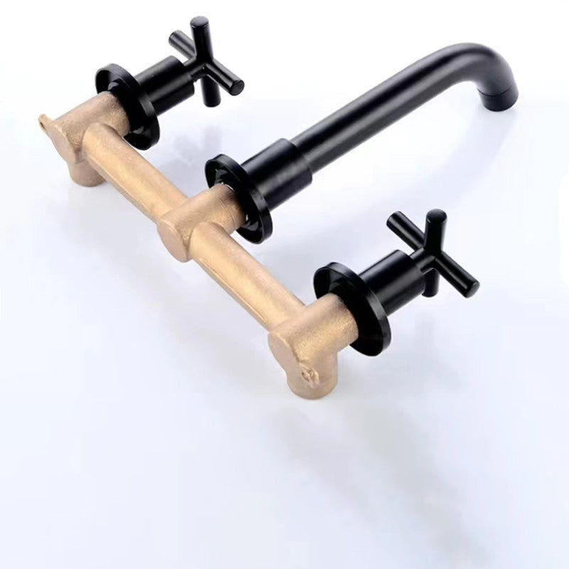 Modern 1- or 2-Handle Bathroom Sink Faucet Round Wall-Mounted Bathroom Faucet.