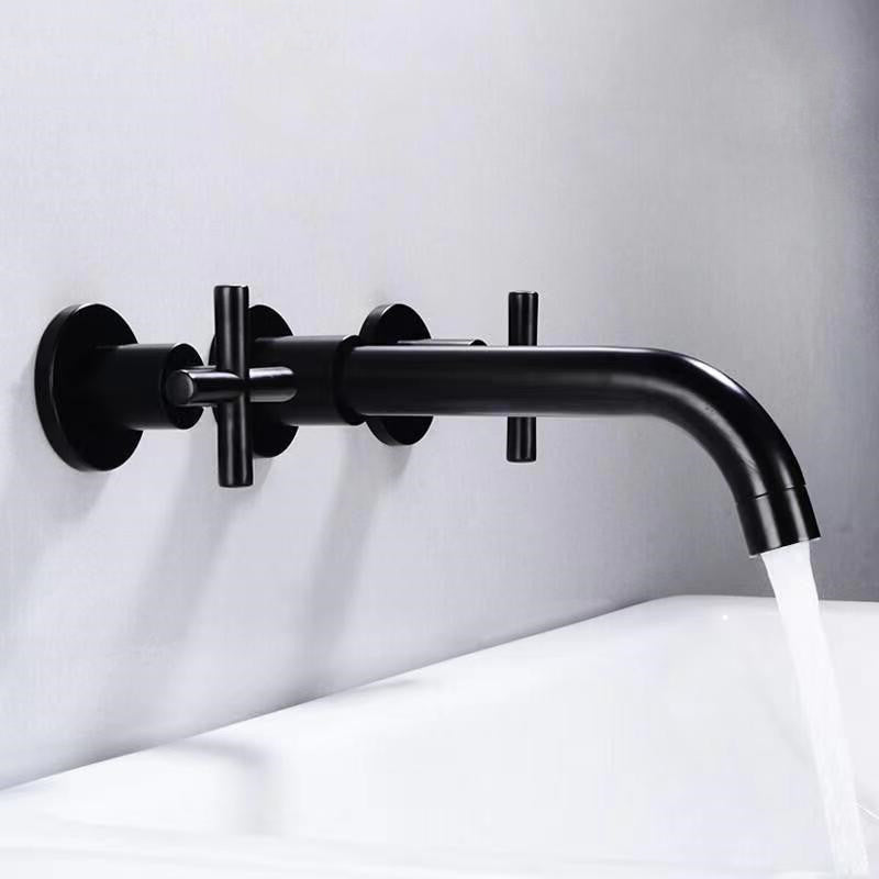 Modern 1- or 2-Handle Bathroom Sink Faucet Round Wall-Mounted Bathroom Faucet.