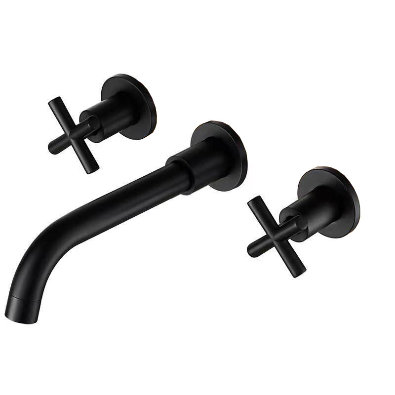Modern 1- or 2-Handle Bathroom Sink Faucet Round Wall-Mounted Bathroom Faucet.