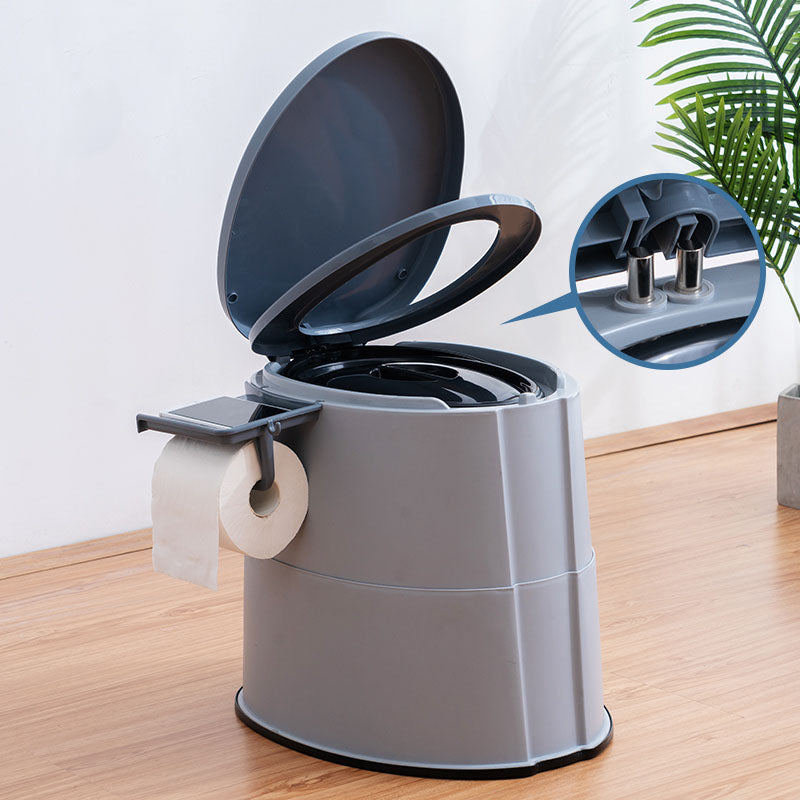 Contemporary plastic floor-mounted toilet bowl with toilet seat for the bathroom