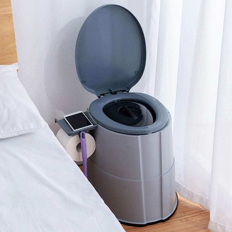 Contemporary plastic floor-mounted toilet bowl with toilet seat for the bathroom