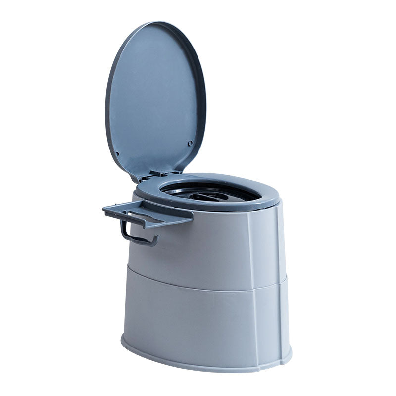 Contemporary plastic floor-mounted toilet bowl with toilet seat for the bathroom
