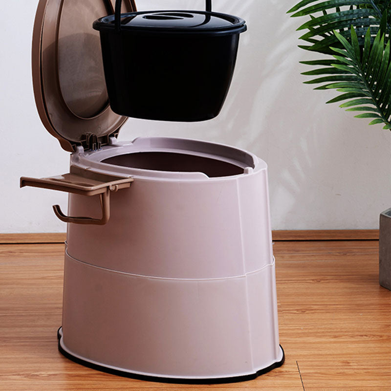 Contemporary plastic floor-mounted toilet bowl with toilet seat for the bathroom
