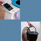 Contemporary plastic floor-mounted toilet bowl with toilet seat for the bathroom