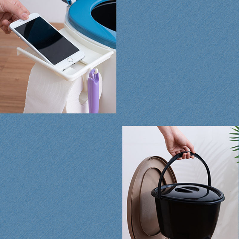 Contemporary plastic floor-mounted toilet bowl with toilet seat for the bathroom