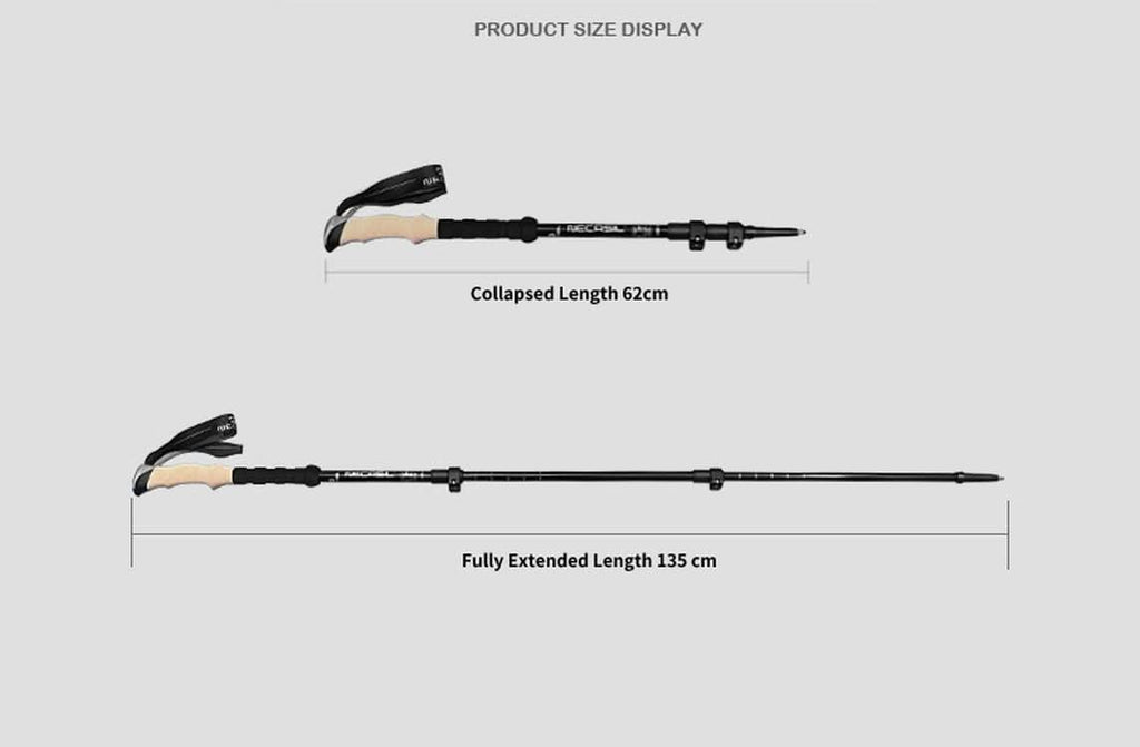 Adjustable trekking poles with anti-shock system