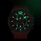 Waterproof motorsport watch for men with luminous