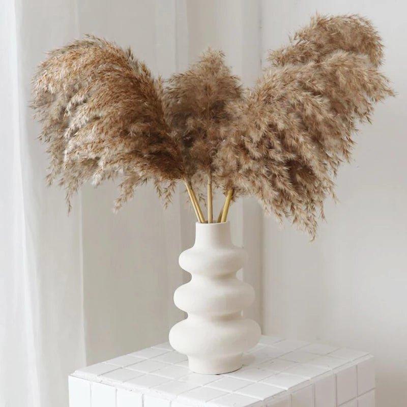 60 cm natural, real, brown-beige dried pampas grass bouquet │ fluffy feather for modern boho home decoration