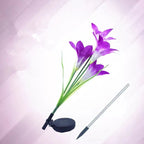 Solar LED flower lights in lily shape – Color-changing garden lights with stake for outdoor areas