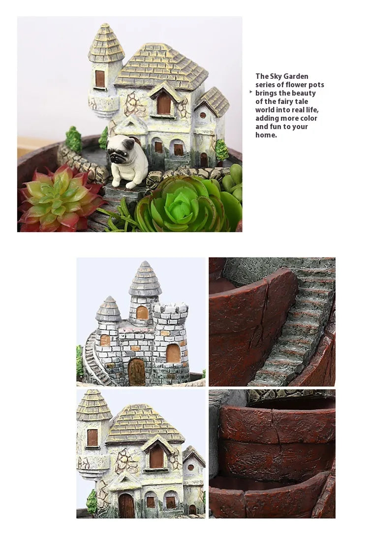 Succulent decorative flower pot for mini garden – Bonsai planting pot for micro landscape and garden