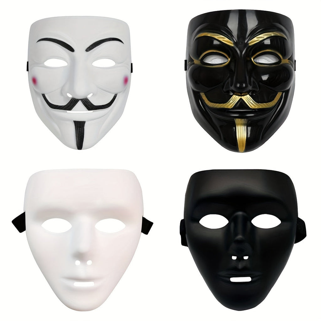 Men's Full Face Plastic Halloween Mask | Anonymous Cosplay