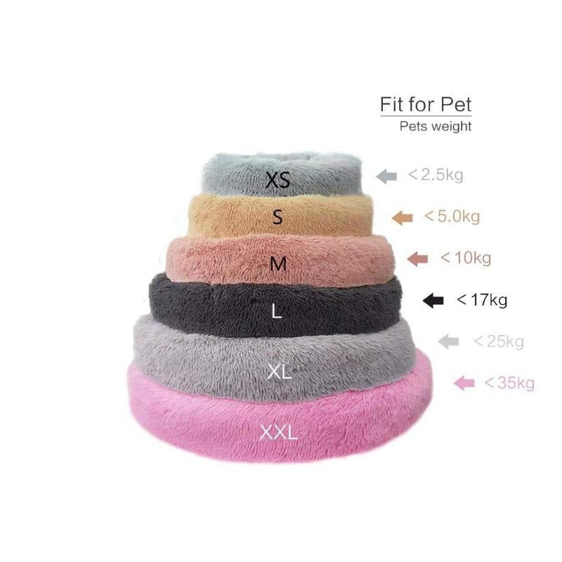 Beef Plush Calming Donut Dog Bed for Small to Large Dogs