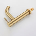 Round Single Handle Bathroom Faucet Single Hole Sink Faucet in Brushed Gold