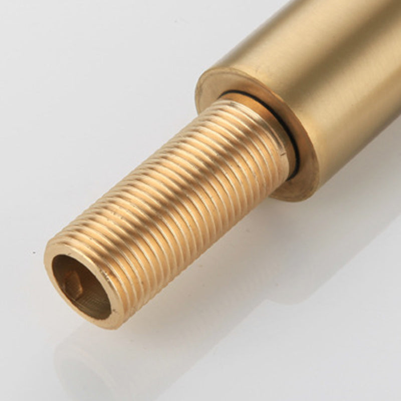Round Single Handle Bathroom Faucet Single Hole Sink Faucet in Brushed Gold