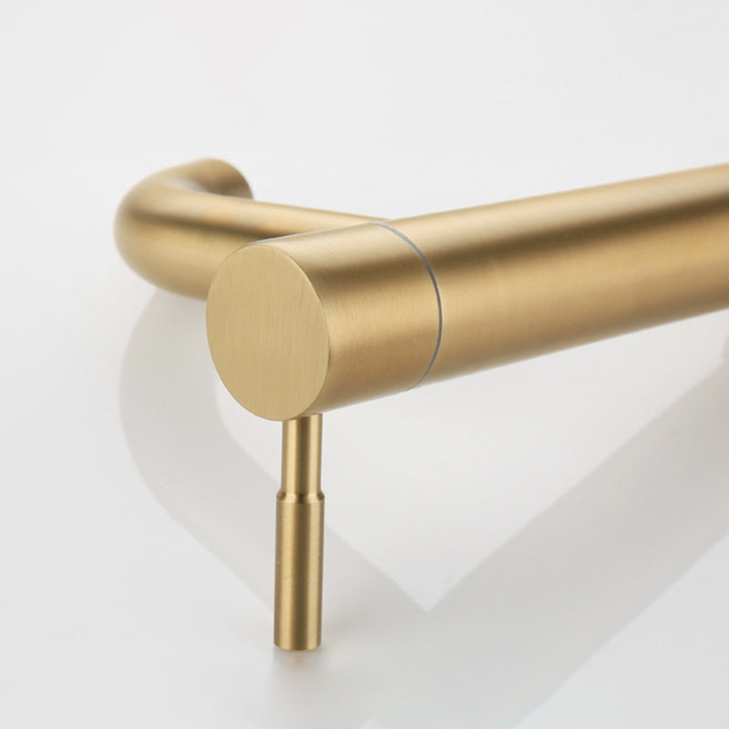 Round Single Handle Bathroom Faucet Single Hole Sink Faucet in Brushed Gold