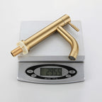 Round Single Handle Bathroom Faucet Single Hole Sink Faucet in Brushed Gold