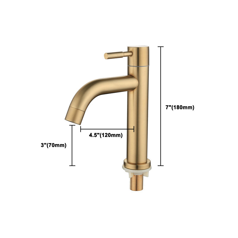 Round Single Handle Bathroom Faucet Single Hole Sink Faucet in Brushed Gold