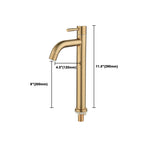 Round Single Handle Bathroom Faucet Single Hole Sink Faucet in Brushed Gold