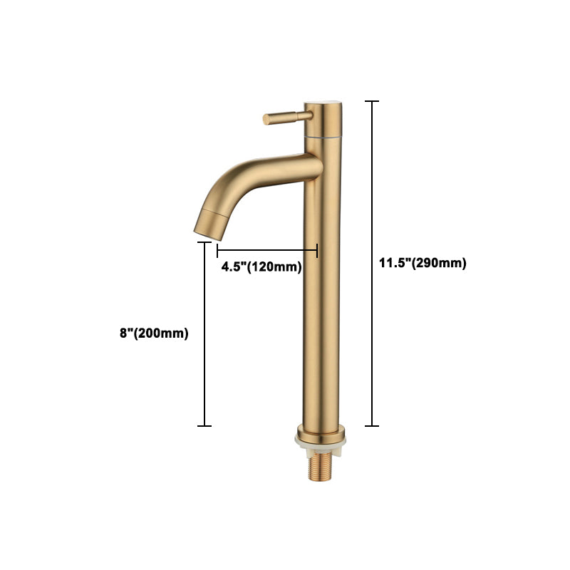 Round Single Handle Bathroom Faucet Single Hole Sink Faucet in Brushed Gold