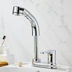 Low arc basin mixer with 1 handle for basins with overflow