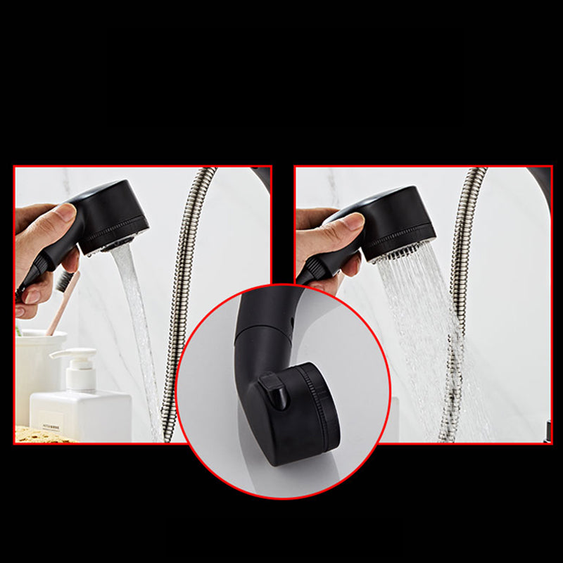 Low arc basin mixer with 1 handle for basins with overflow