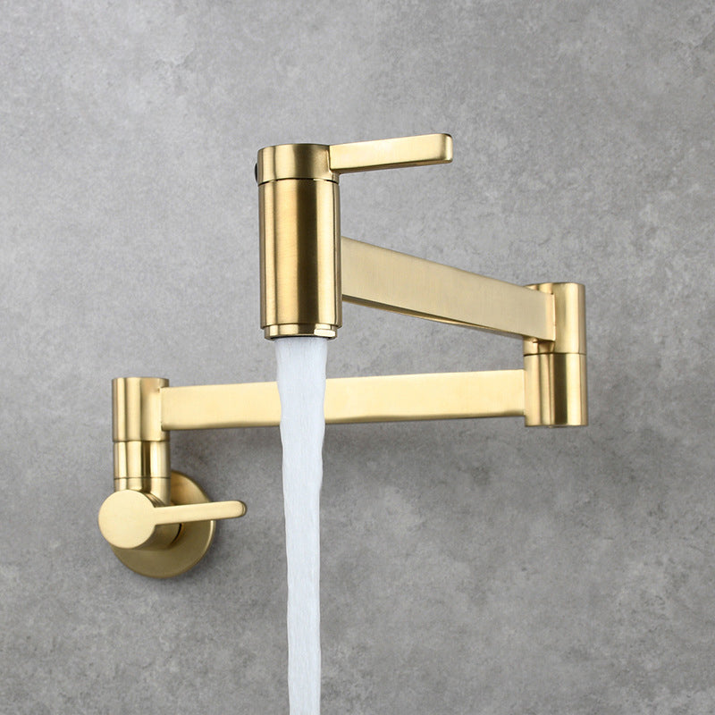 1-handle brushed nickel widespread faucet 1 hole wall-mounted bathroom faucet with brass