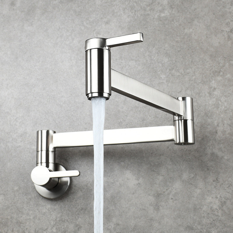 1-handle brushed nickel widespread faucet 1 hole wall-mounted bathroom faucet with brass