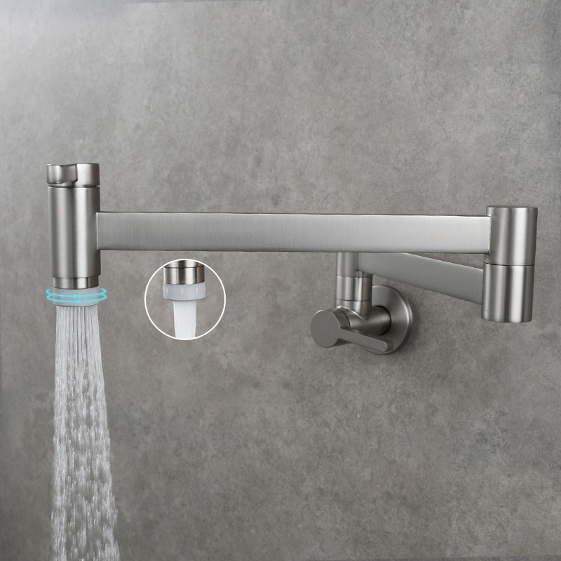 1-handle brushed nickel widespread faucet 1 hole wall-mounted bathroom faucet with brass
