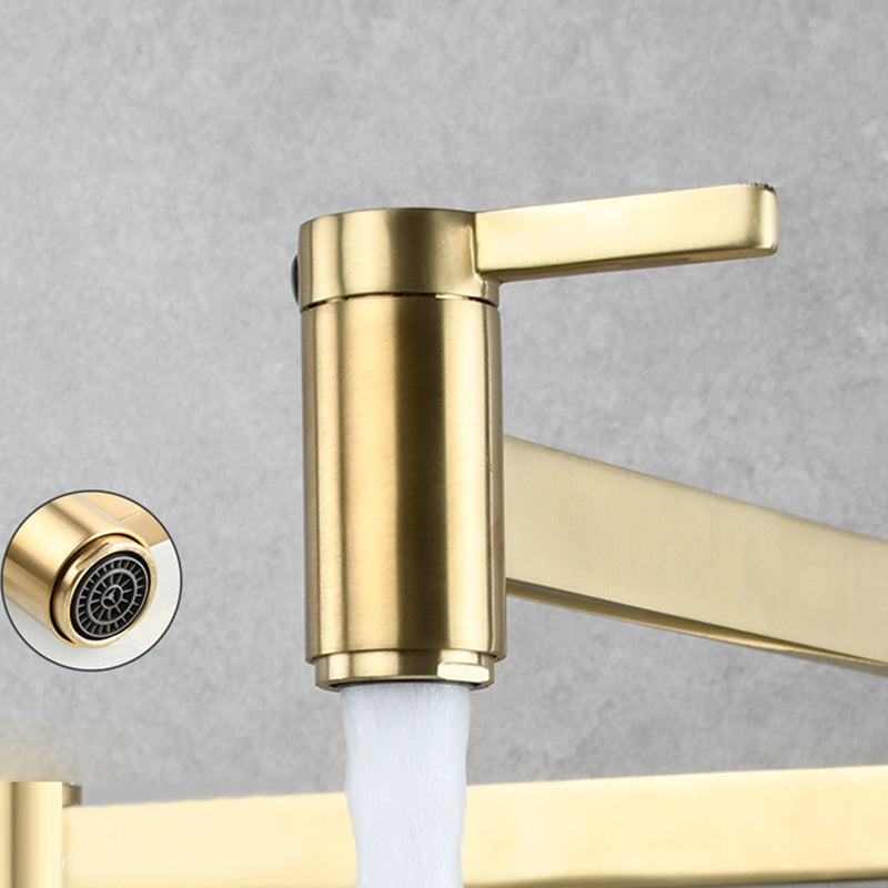 1-handle brushed nickel widespread faucet 1 hole wall-mounted bathroom faucet with brass