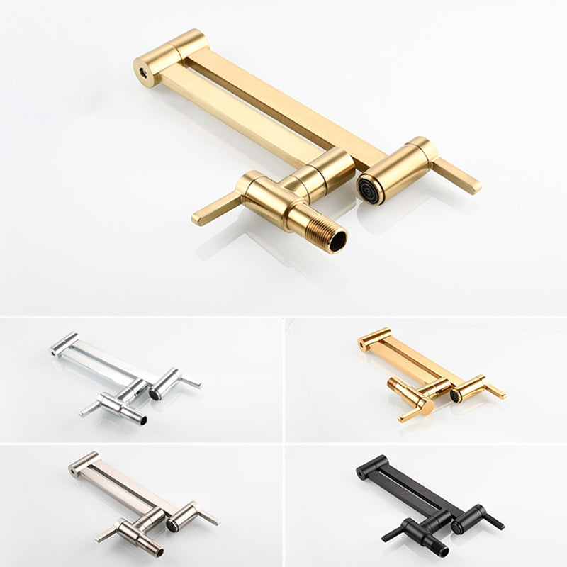 1-handle brushed nickel widespread faucet 1 hole wall-mounted bathroom faucet with brass