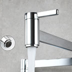1-handle brushed nickel widespread faucet 1 hole wall-mounted bathroom faucet with brass