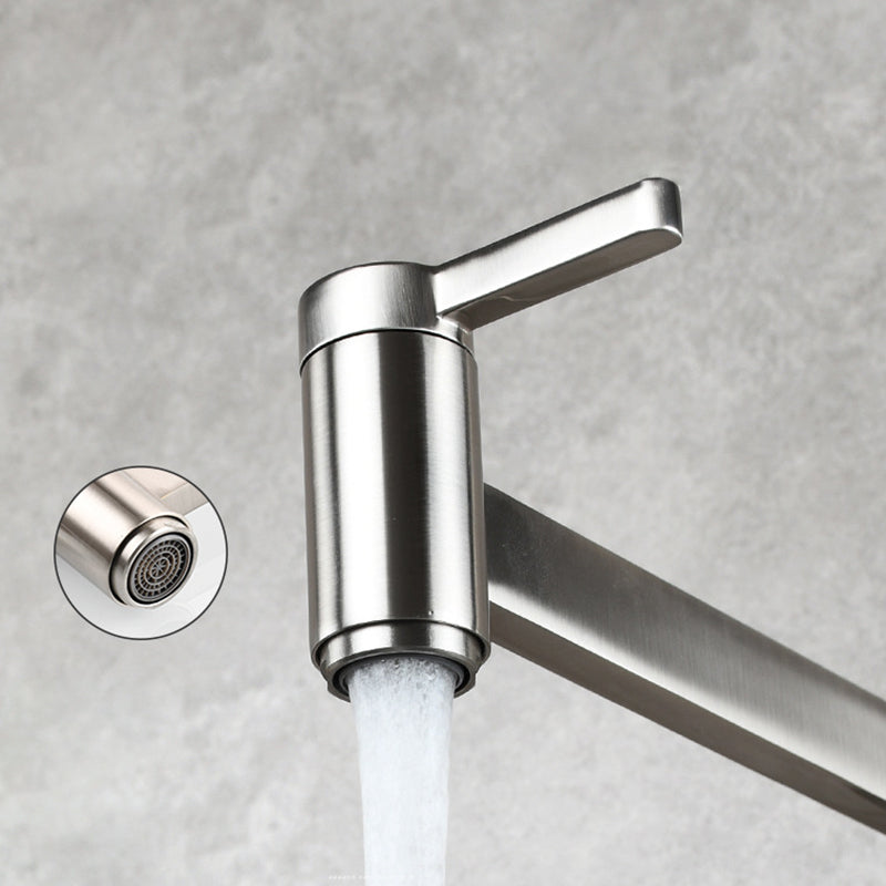 1-handle brushed nickel widespread faucet 1 hole wall-mounted bathroom faucet with brass