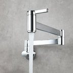 1-handle brushed nickel widespread faucet 1 hole wall-mounted bathroom faucet with brass