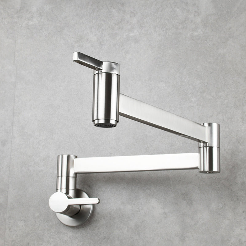 1-handle brushed nickel widespread faucet 1 hole wall-mounted bathroom faucet with brass
