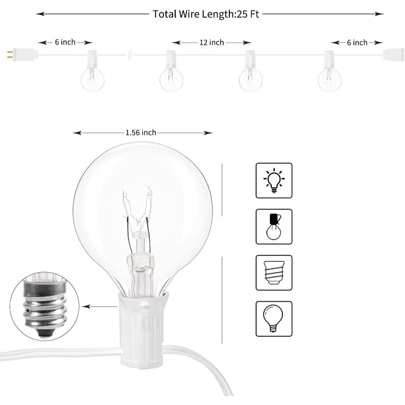 Royaleva Outdoor Dimmable String Lights - 20 ft LED Ambient Lighting