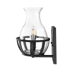 One Pear Wall Lamp Lighting Bottle Shade Sawed Glass Industrial Living Room Lighting Fixture in Black