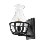 One Pear Wall Lamp Lighting Bottle Shade Sawed Glass Industrial Living Room Lighting Fixture in Black