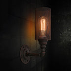 Metallic Cylinder Wall Lighting with Mesh Pattern Vintage Stylish 1 Light Restaurant Wall Mount Light in Black